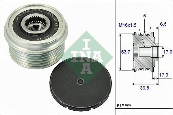 Wilmink Group WG1253651 - Pulley, alternator, freewheel clutch autospares.lv