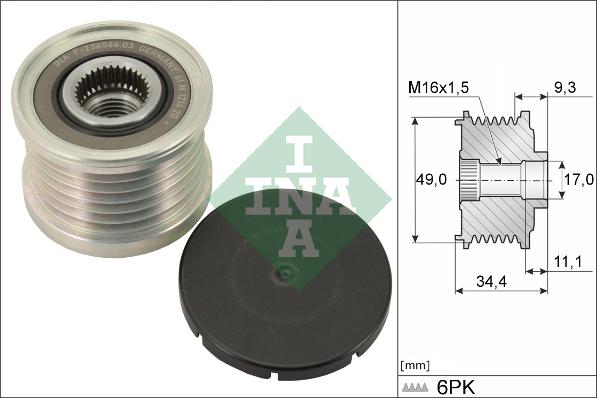 Wilmink Group WG1253652 - Pulley, alternator, freewheel clutch autospares.lv