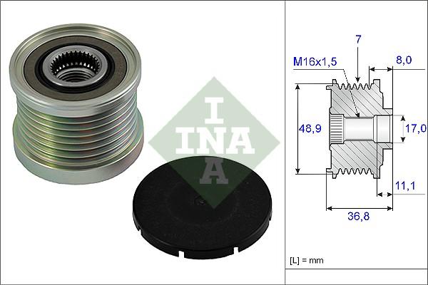 Wilmink Group WG1253657 - Pulley, alternator, freewheel clutch autospares.lv