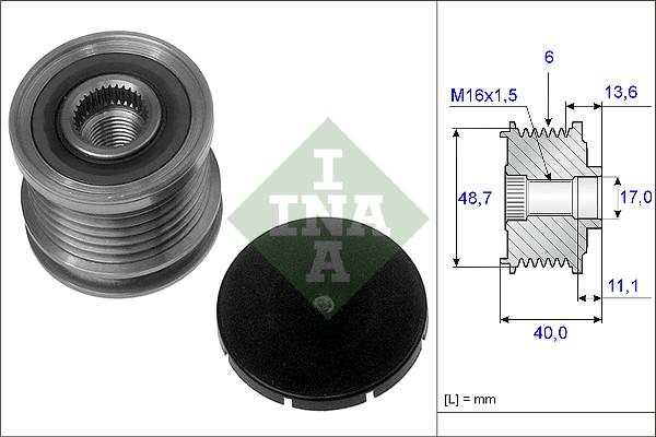 Wilmink Group WG1253661 - Pulley, alternator, freewheel clutch autospares.lv