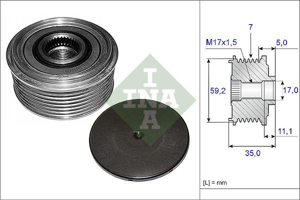 Wilmink Group WG1253663 - Pulley, alternator, freewheel clutch autospares.lv