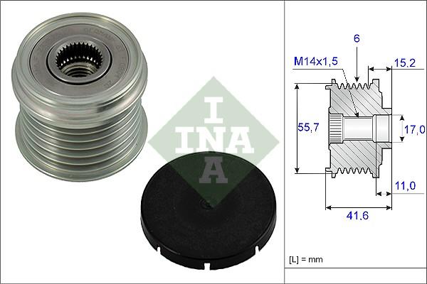 Wilmink Group WG1253607 - Pulley, alternator, freewheel clutch autospares.lv