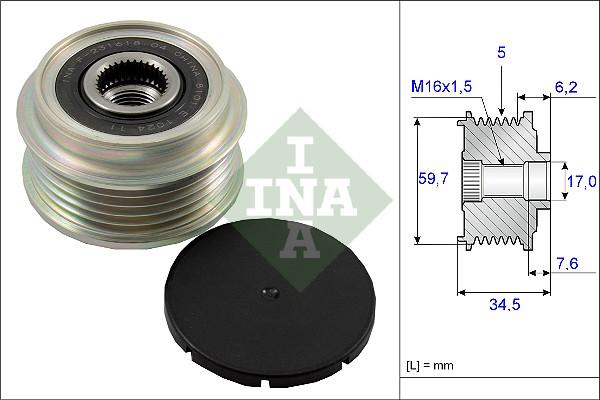 Wilmink Group WG1253615 - Pulley, alternator, freewheel clutch autospares.lv