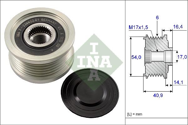 Wilmink Group WG1253688 - Pulley, alternator, freewheel clutch autospares.lv