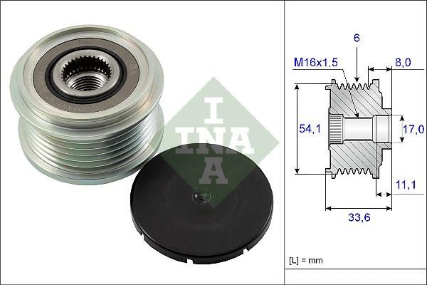 Wilmink Group WG1253638 - Pulley, alternator, freewheel clutch autospares.lv