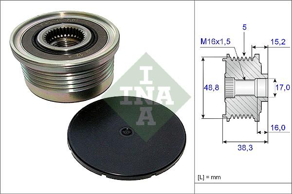 Wilmink Group WG1253629 - Pulley, alternator, freewheel clutch autospares.lv