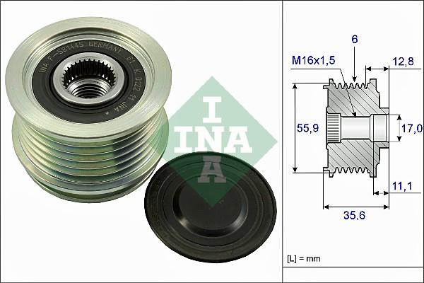 Wilmink Group WG1253622 - Pulley, alternator, freewheel clutch autospares.lv