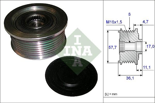 Wilmink Group WG1253675 - Pulley, alternator, freewheel clutch autospares.lv