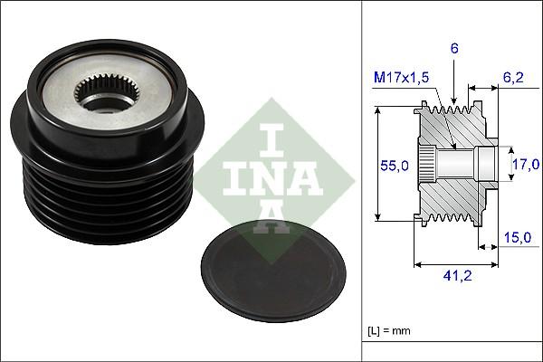 Wilmink Group WG1253800 - Pulley, alternator, freewheel clutch autospares.lv