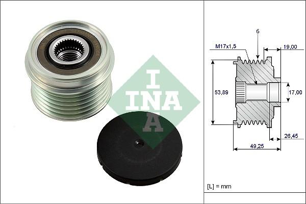 Wilmink Group WG1253802 - Pulley, alternator, freewheel clutch autospares.lv