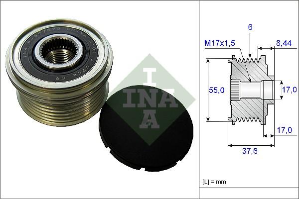 Wilmink Group WG1253813 - Pulley, alternator, freewheel clutch autospares.lv