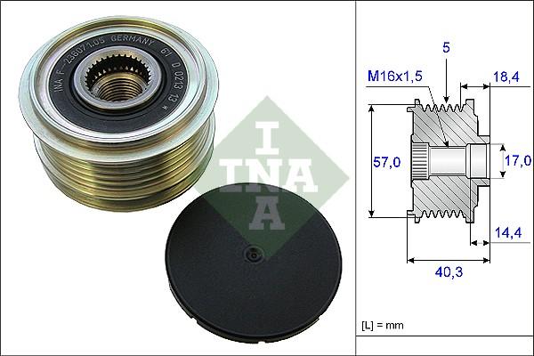 Wilmink Group WG1253759 - Pulley, alternator, freewheel clutch autospares.lv