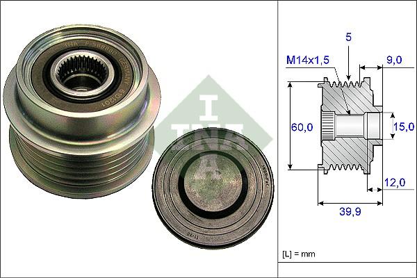 Wilmink Group WG1253754 - Pulley, alternator, freewheel clutch autospares.lv