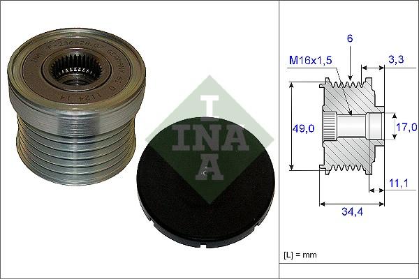 Wilmink Group WG1253757 - Pulley, alternator, freewheel clutch autospares.lv