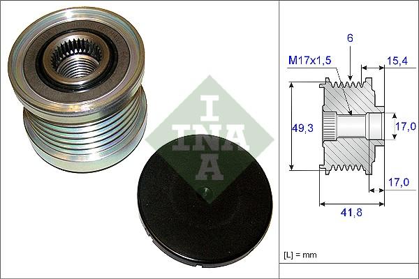 Wilmink Group WG1253765 - Pulley, alternator, freewheel clutch autospares.lv