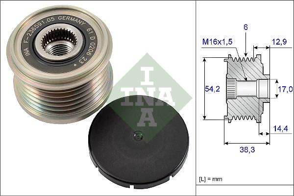 Wilmink Group WG1253766 - Pulley, alternator, freewheel clutch autospares.lv