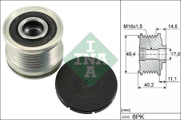 Wilmink Group WG1253700 - Pulley, alternator, freewheel clutch autospares.lv