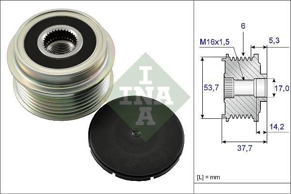 Wilmink Group WG1253707 - Pulley, alternator, freewheel clutch autospares.lv