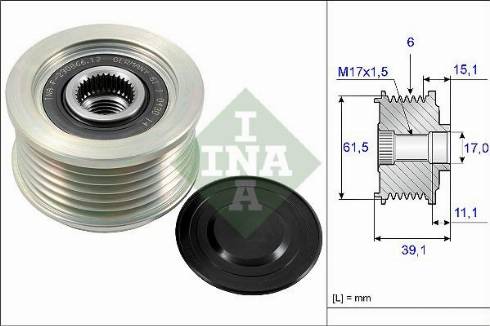 Wilmink Group WG1253719 - Pulley, alternator, freewheel clutch autospares.lv