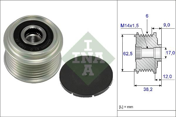 Wilmink Group WG1253789 - Pulley, alternator, freewheel clutch autospares.lv