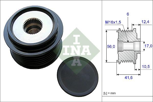 Wilmink Group WG1253780 - Pulley, alternator, freewheel clutch autospares.lv