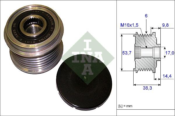 Wilmink Group WG1253775 - Pulley, alternator, freewheel clutch autospares.lv