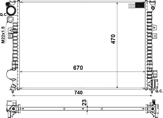 Wilmink Group WG1723586 - Radiator, engine cooling autospares.lv