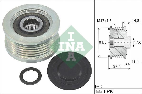 Wilmink Group WG2059049 - Pulley, alternator, freewheel clutch autospares.lv