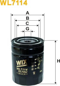 WIX Filters WL7114 - Oil Filter autospares.lv