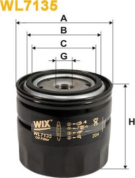 WIX Filters WL7135 - Oil Filter autospares.lv