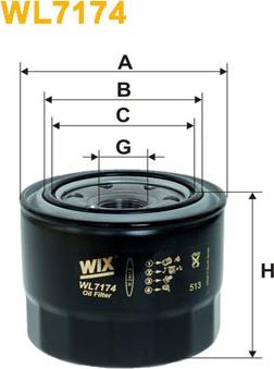 WIX Filters WL7174 - Oil Filter autospares.lv