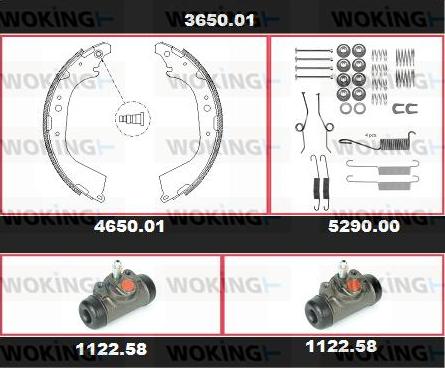 Woking 3650.01 - Brake Shoe Set autospares.lv