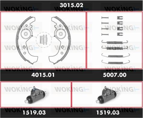 Woking 3015.02 - Brake Shoe Set autospares.lv