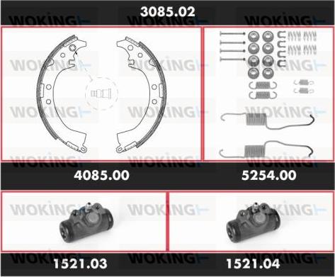 Woking 3085.02 - Brake Shoe Set autospares.lv