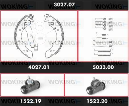 Woking 3027.07 - Brake Shoe Set autospares.lv