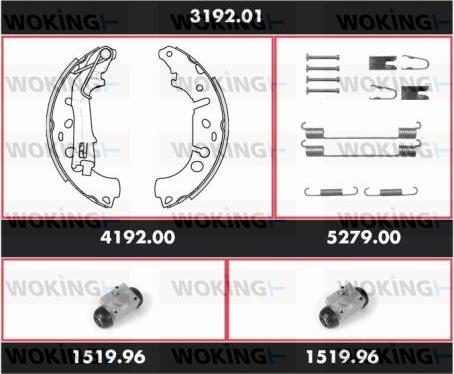 Woking 3192.01 - Brake Shoe Set autospares.lv