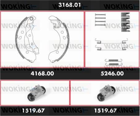 Woking 3168.01 - Brake Shoe Set autospares.lv