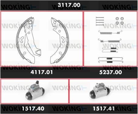 Woking 3117.00 - Brake Shoe Set autospares.lv