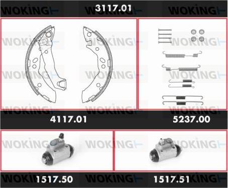 Woking 3117.01 - Brake Shoe Set autospares.lv