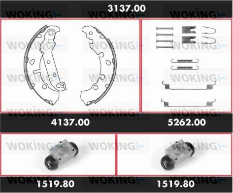 Woking 3137.00 - Brake Shoe Set autospares.lv