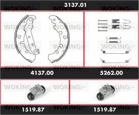 Woking 3137.01 - Brake Shoe Set autospares.lv