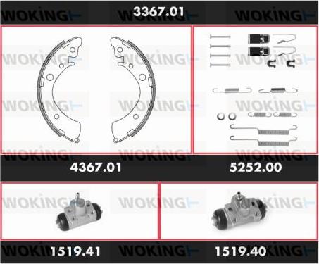 Woking 3367.01 - Brake Shoe Set autospares.lv