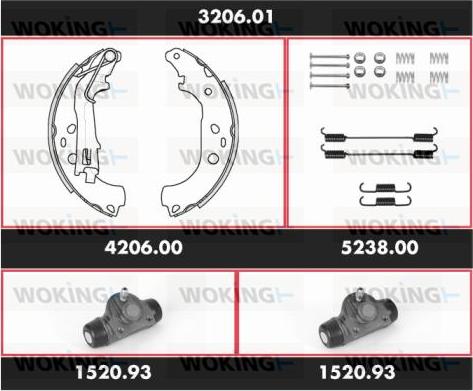Woking 3206.01 - Brake Shoe Set autospares.lv