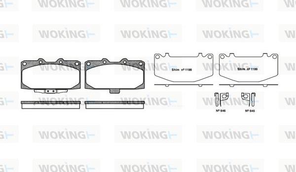 Woking P4993.12 - Brake Pad Set, disc brake autospares.lv