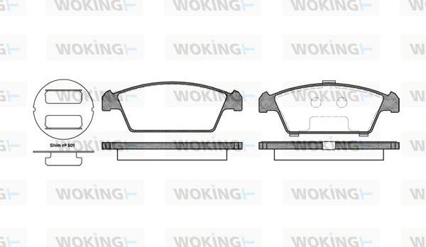 Woking P5593.00 - Brake Pad Set, disc brake autospares.lv