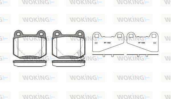 Woking P1143.52 - Brake Pad Set, disc brake autospares.lv