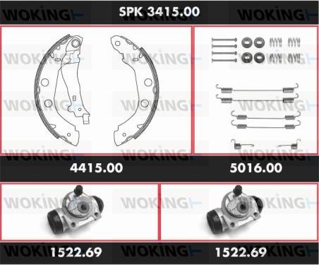 Woking SPK 3415.00 - Brake Shoe Set autospares.lv