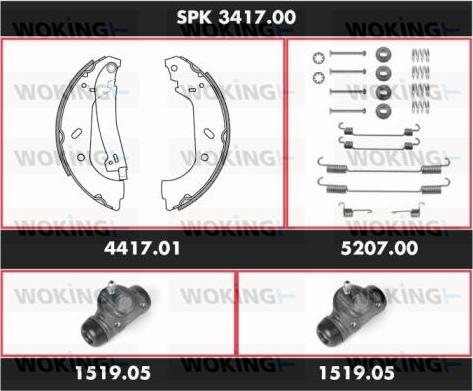 Woking SPK 3417.00 - Brake Shoe Set autospares.lv