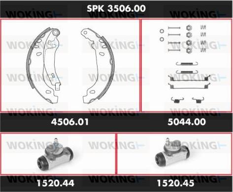 Woking SPK 3506.00 - Brake Shoe Set autospares.lv