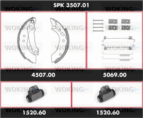 Woking SPK 3507.01 - Brake Shoe Set autospares.lv